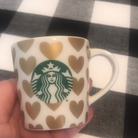 Starbucks Other - Starbucks Golden Hearts Demi Mug